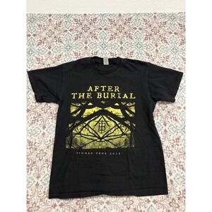 After The Burial Summer Tour 2022 Band T-Shirt Black Yellow Mens Medium Gildan